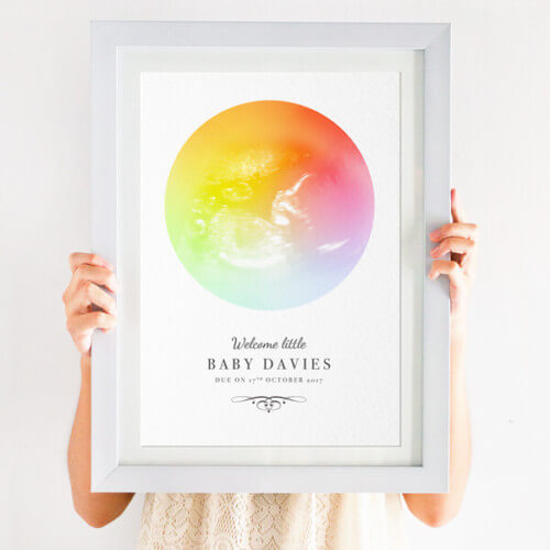 Personalised Rainbow Baby Scan Print