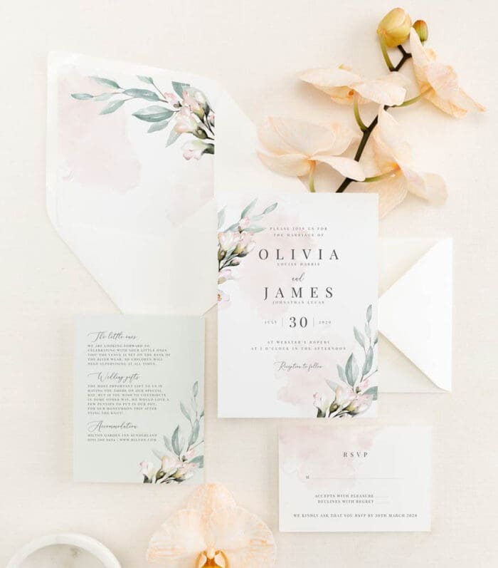 Blush and Sage Wedding Invitations - Image 3