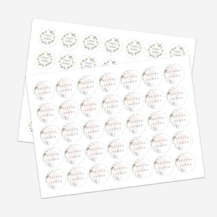 White Peony and Gypsophila Wedding Stickers - Created by Magic