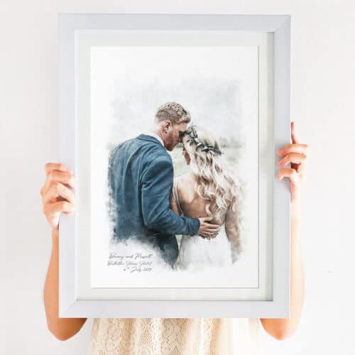 couples portrait watercolour print