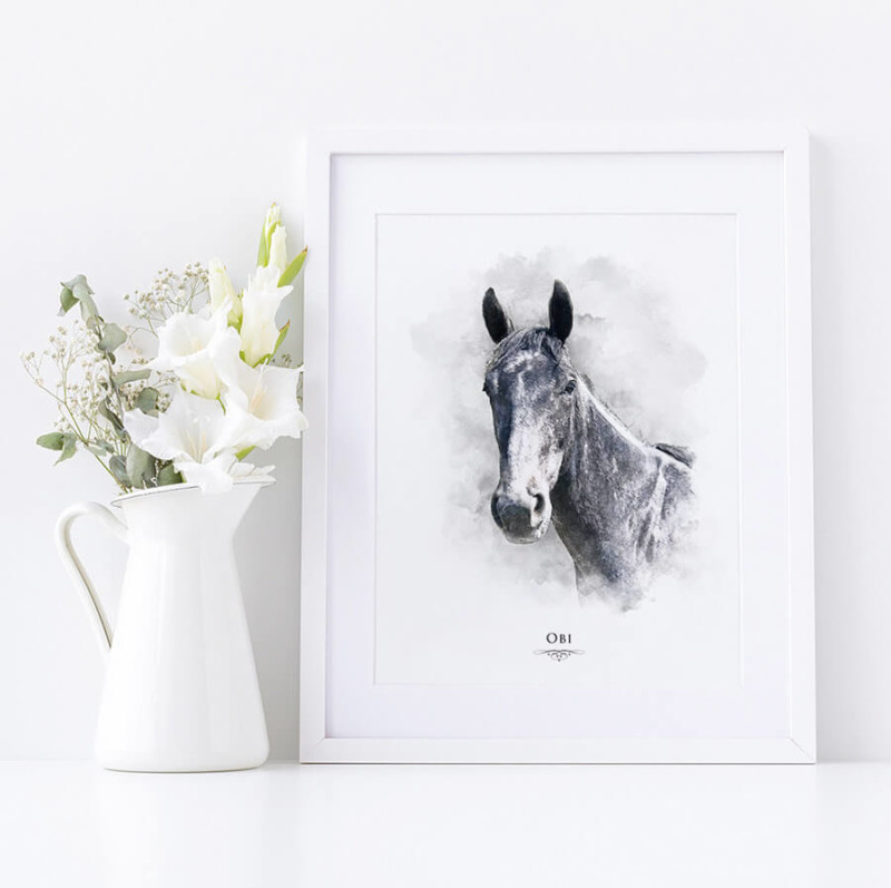 Custom Horse Portrait Illustration Print - Pet Illustration