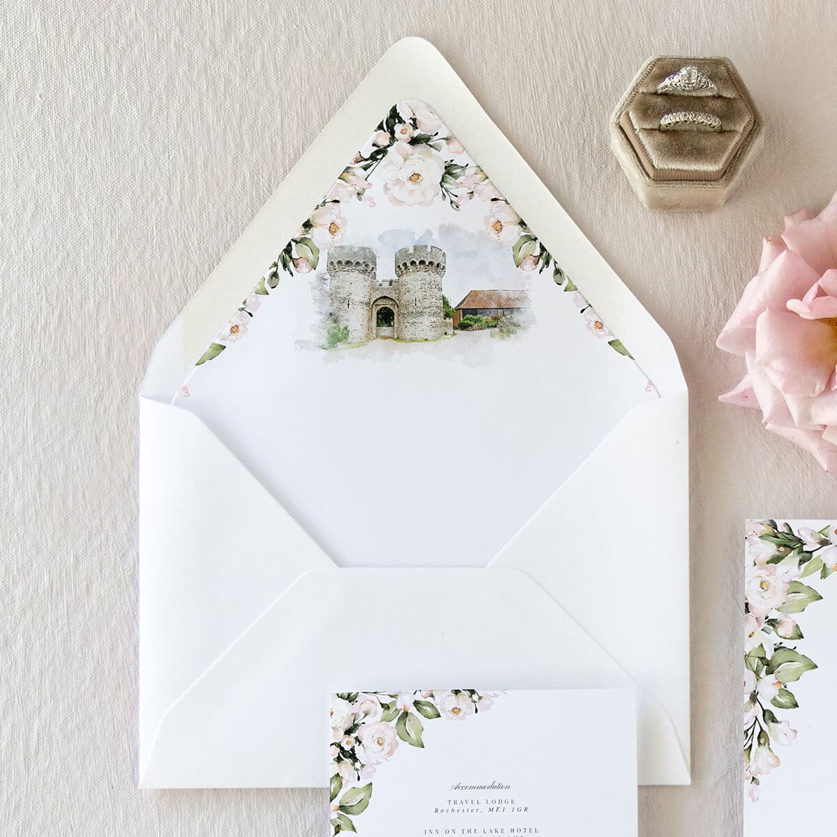 Lined Envelope for Wedding Invitations, Envelope Liner, Pink Blush  Watercolor Floral Lined Envelope, Return and Guest Addressing Available -   Israel