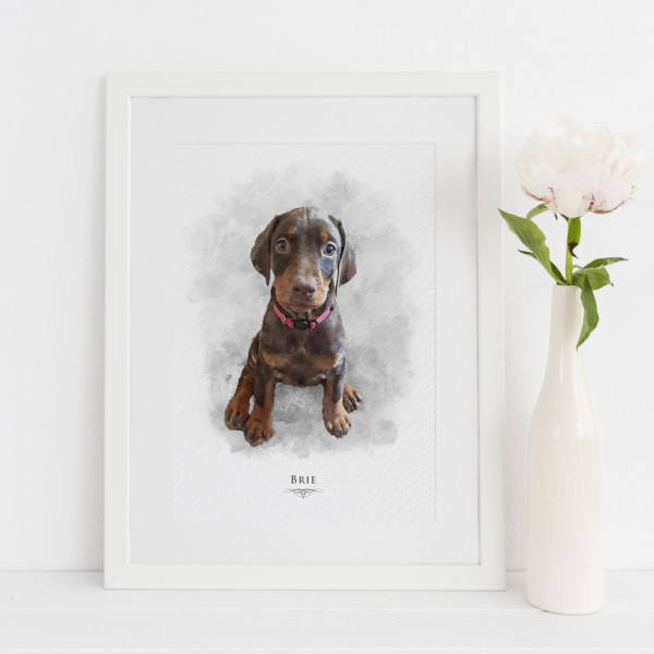 Custom Puppy Portrait - A perfect meaningful gift for a pet owner!