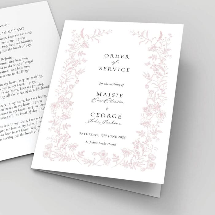 Dainty Blush Order of Service Booklets