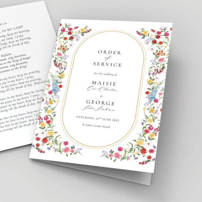 Floral Order of Service Booklets