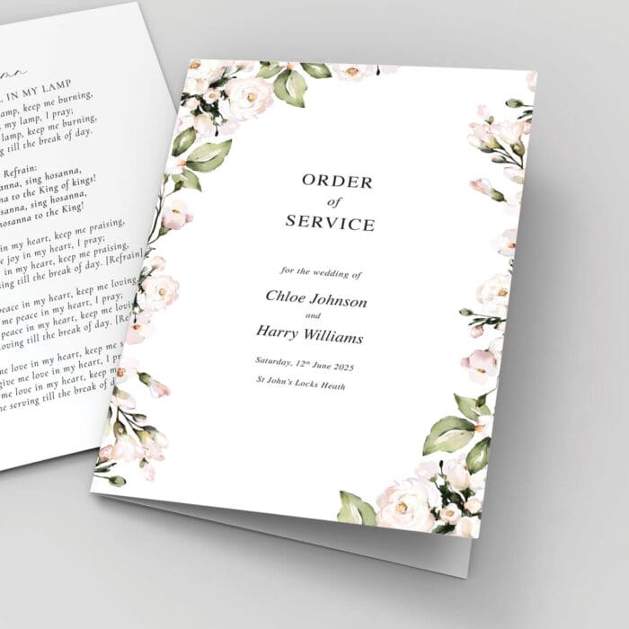 Foliage & Blush Order of Service Booklets