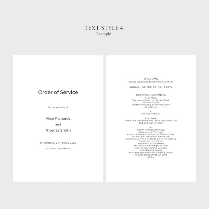 order of service style 4