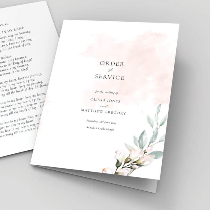 Sage & Blush Order of Service Booklets