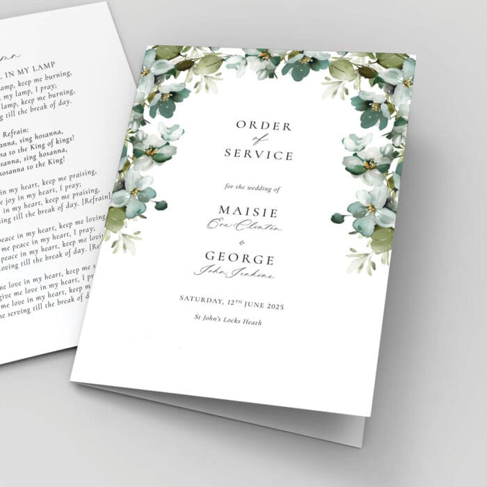 teal order of service booklets