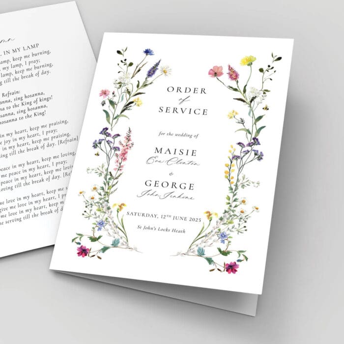 wildflower order of service booklet