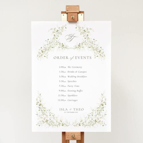 Green and White Wedding Welcome Sign