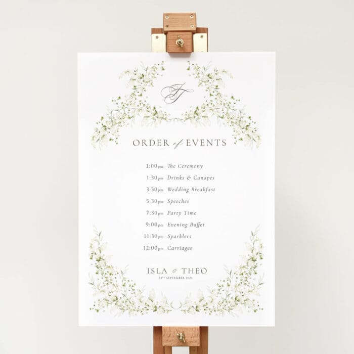 Green and White Wedding Welcome Sign