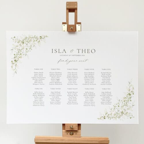 Green and White Table Plan