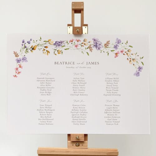 Floral Lilac Table Plan