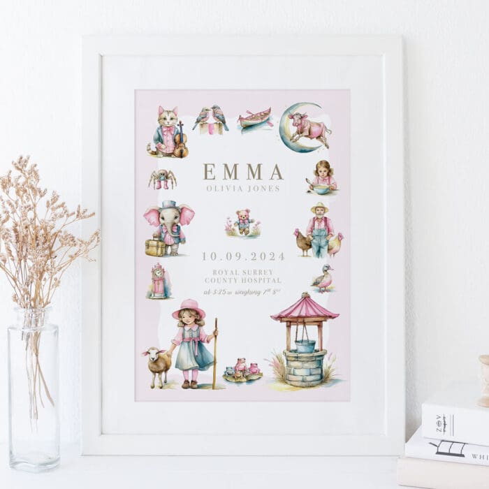 Nursery Rhyme Birth Print