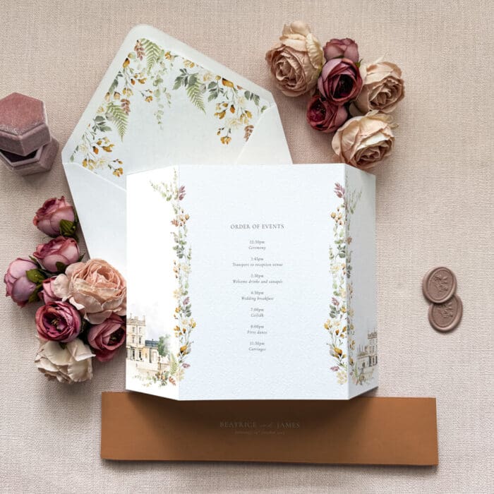 Embrace the season with our Autumn Gatefold Wedding Invitations—warm, elegant, and perfect for a cozy, romantic celebration.