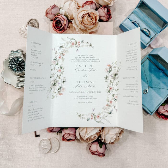 gatefold wedding invitation