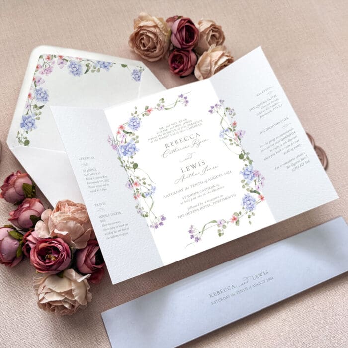 Hydrangea Gatefold Wedding Invitations